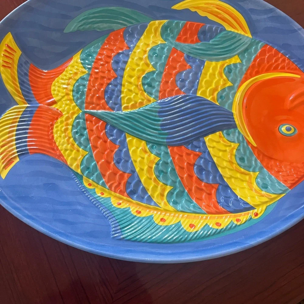 Colorful Fish-Shaped platter/ Firm Price